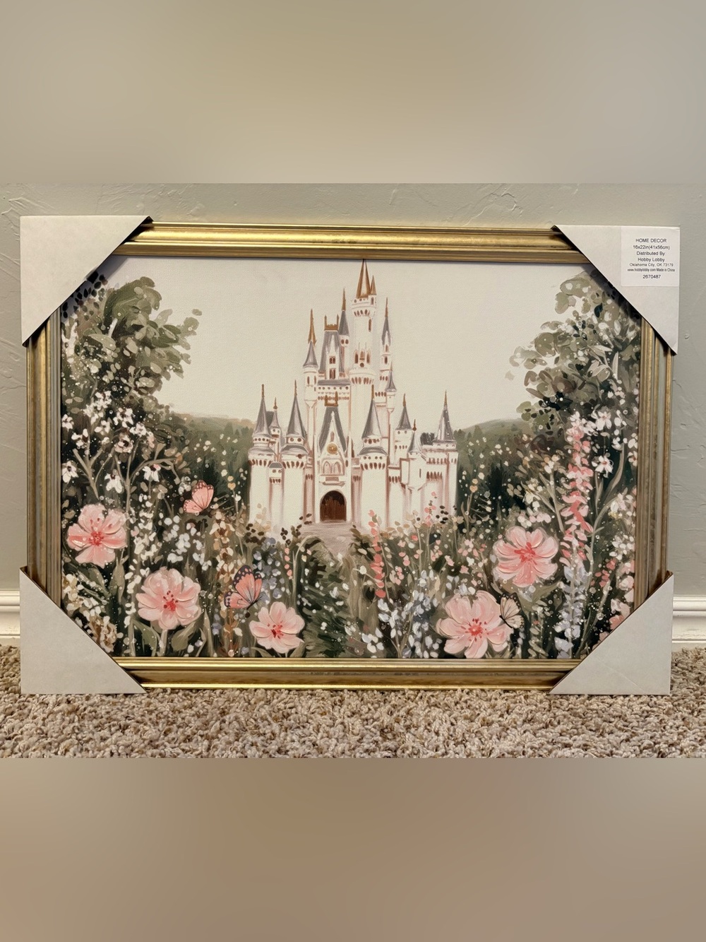 Hobby Lobby Castle With Flowers Canvas Wall Decor